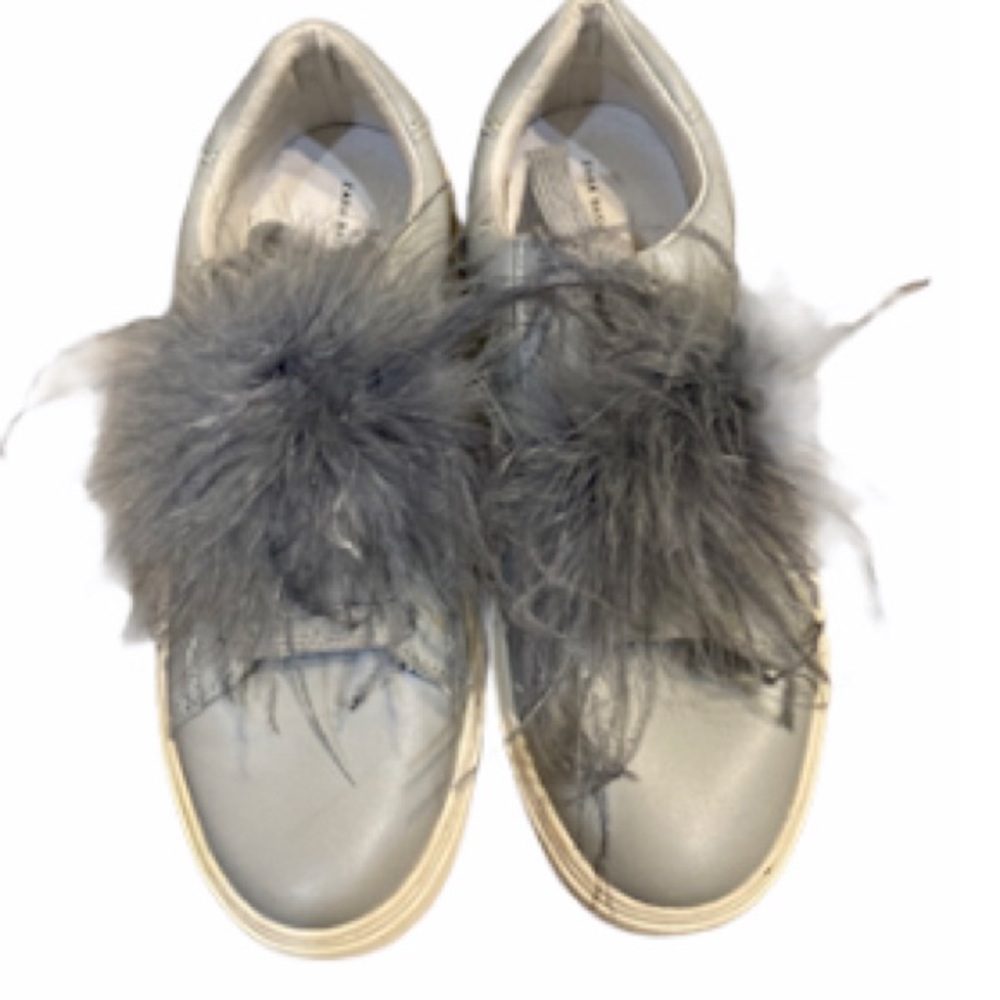 Zara sz5 feather top grey w/wht bottoms grey laces